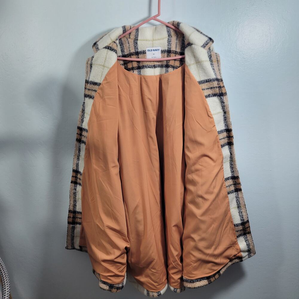 Old Navy Plaid & Tan Flannel Coat Size 4X 51926-1Clo4 - Picture 7 of 8